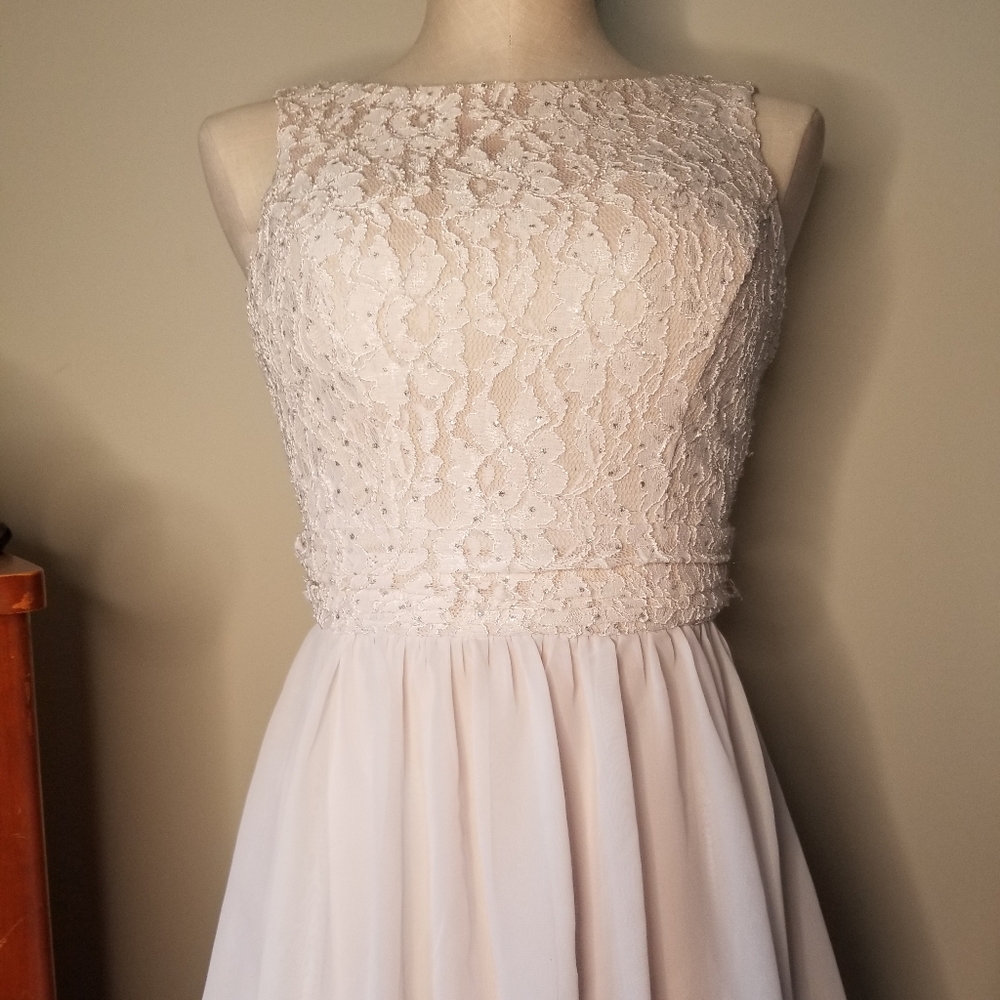 Nude/cream formal dress midi
